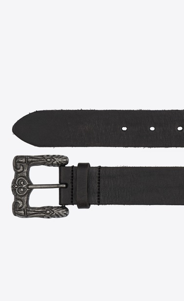 Celtic belt in black vintage leather